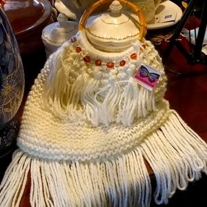 Cream Crocheted Bag